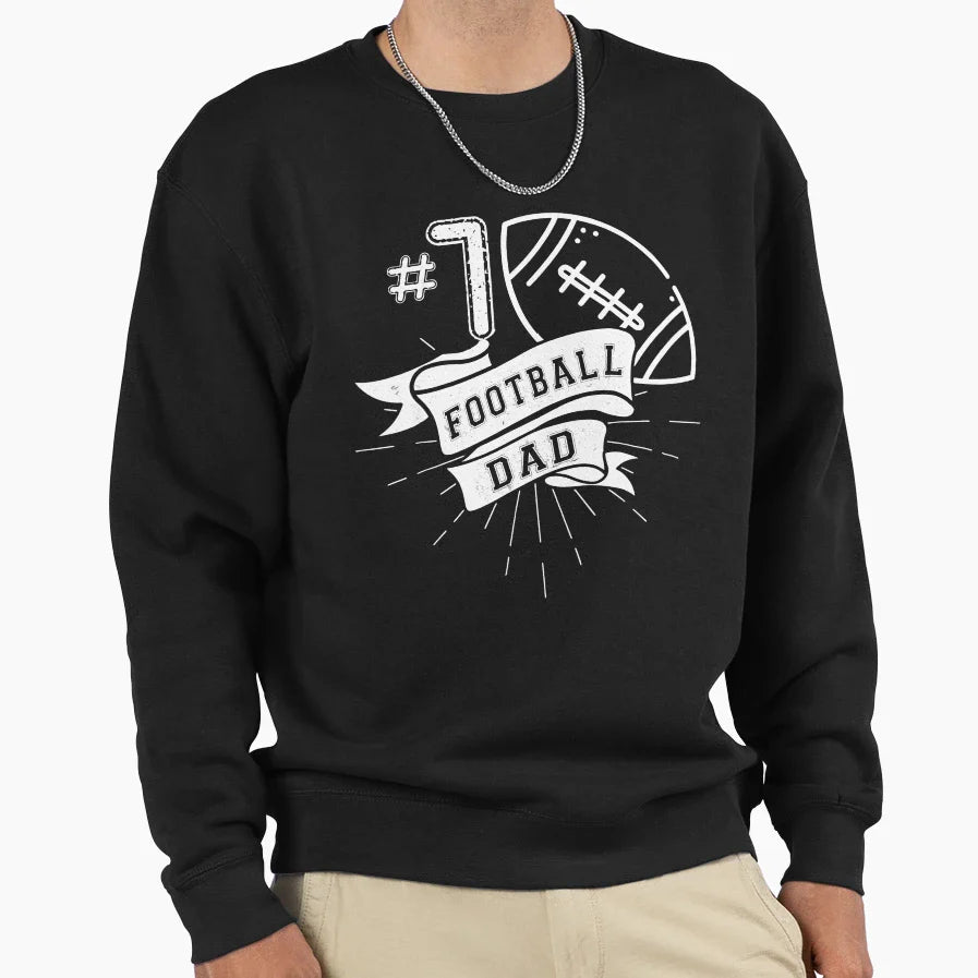 Mens 1 Football Dad Tees From Son Sweatshirt - Trendy Graphic Men Women