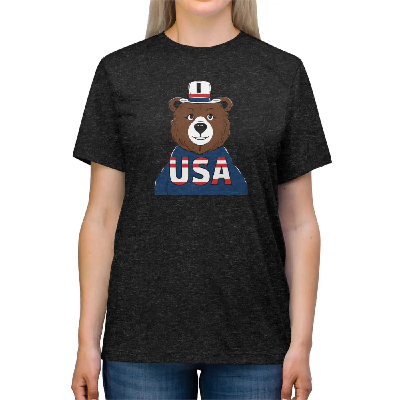 Bear T-shirt – Soft Triblend Usa Flag Tee - Dipaliz