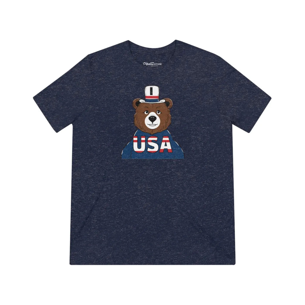 Bear T-shirt – Soft Triblend Usa Flag Tee - Dipaliz