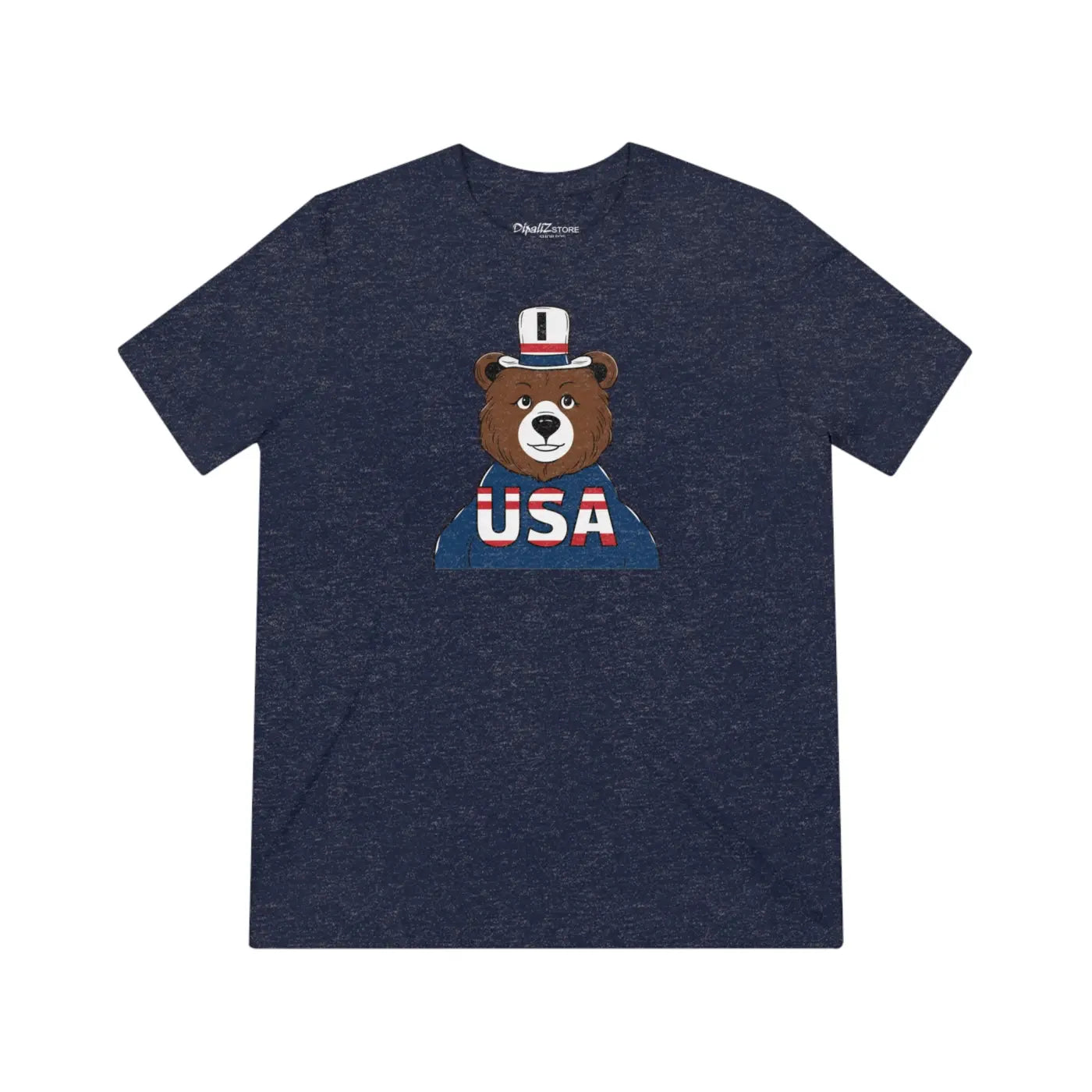 Bear T-shirt – Soft Triblend Usa Flag Tee - Dipaliz