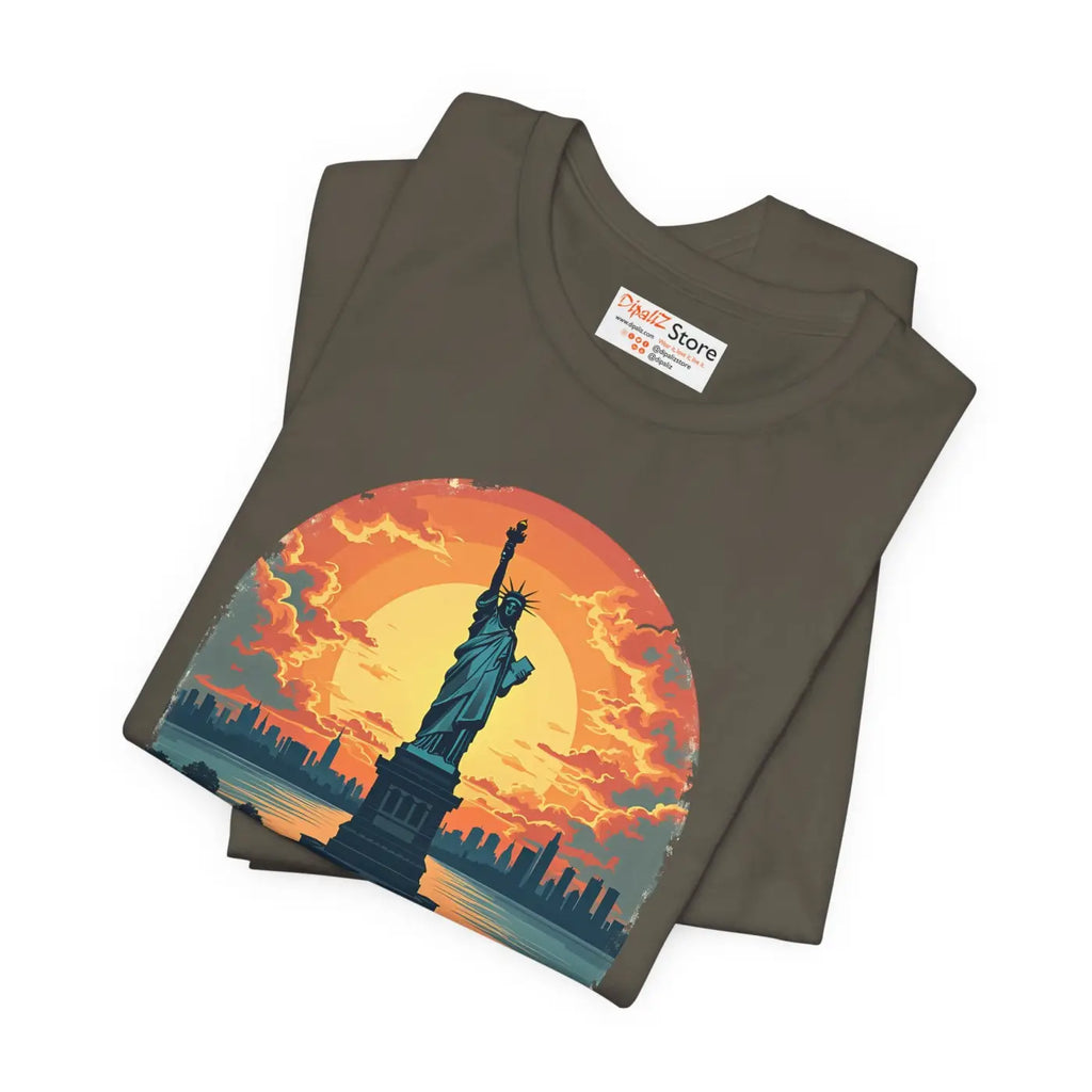 Usa Sunset Design Bold Unisex Jersey Cotton - Dipaliz