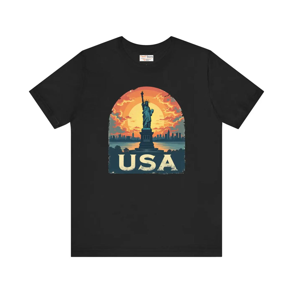 Usa Sunset Design Bold Unisex Jersey Cotton - Dipaliz