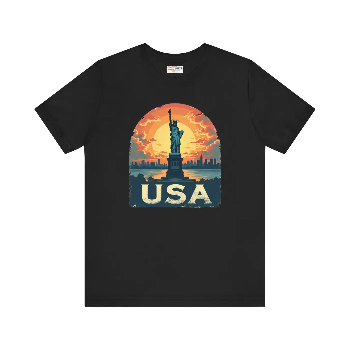 Usa Sunset Design Bold Unisex Jersey Cotton - Dipaliz