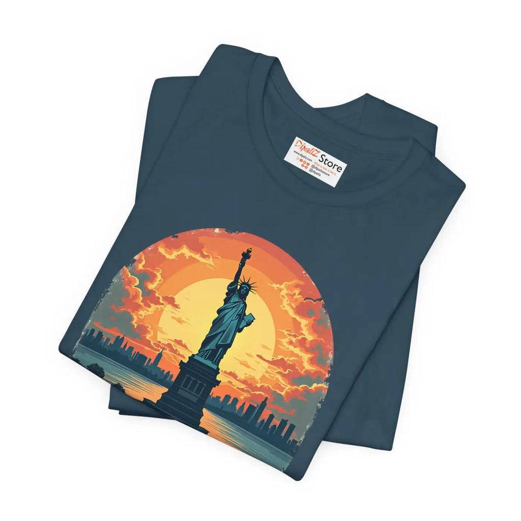 Usa Sunset Design Bold Unisex Jersey Cotton - Dipaliz