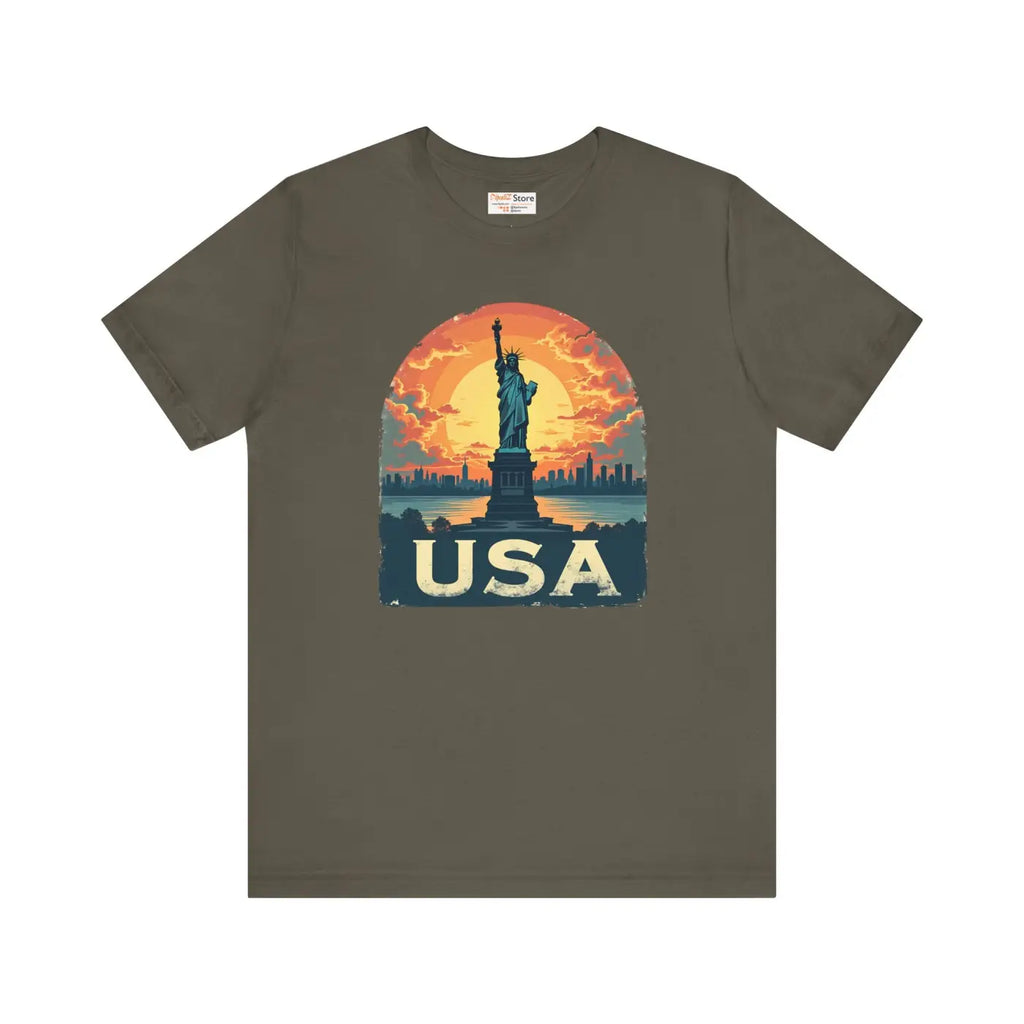Usa Sunset Design Bold Unisex Jersey Cotton - Dipaliz