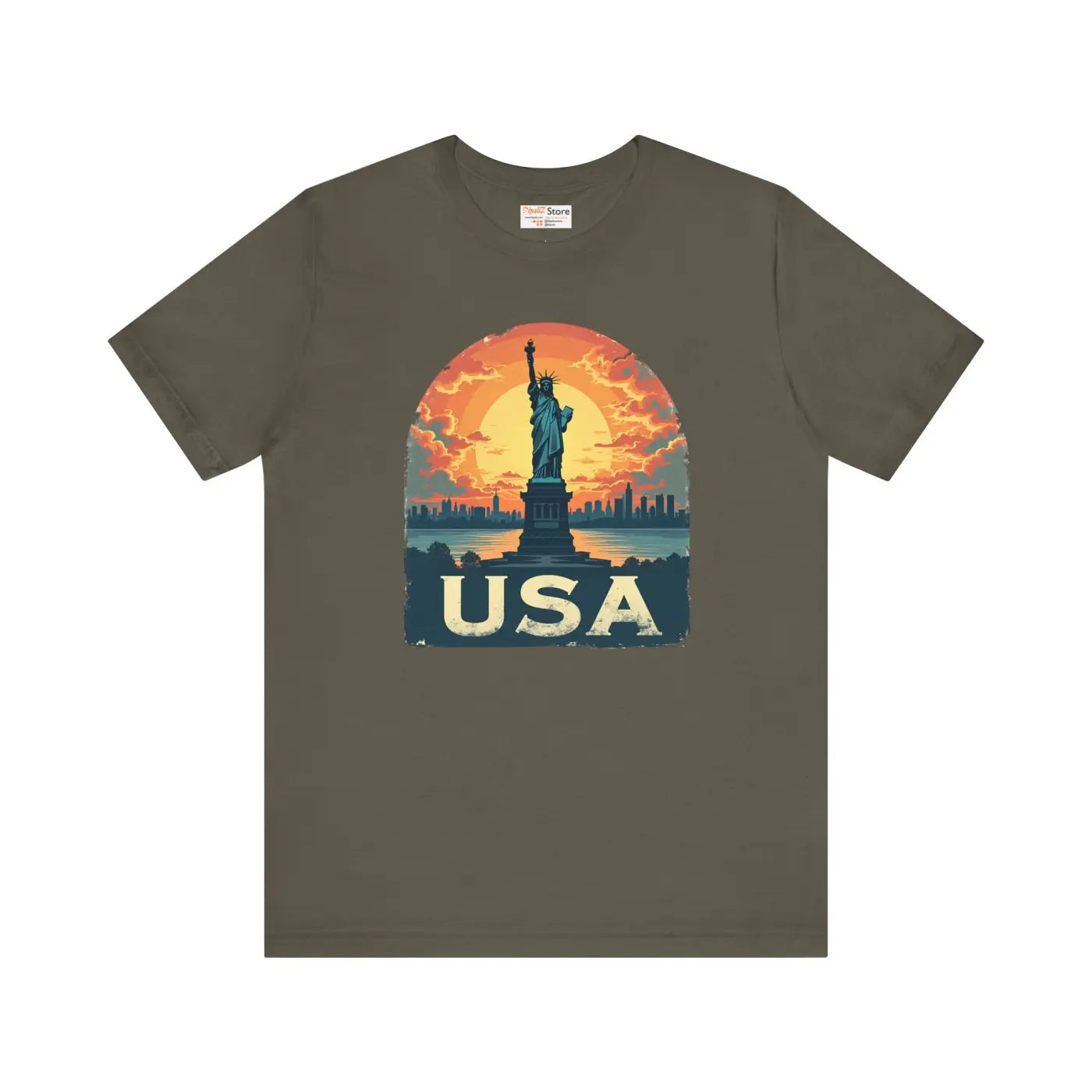 Usa Sunset Design Bold Unisex Jersey Cotton - Dipaliz