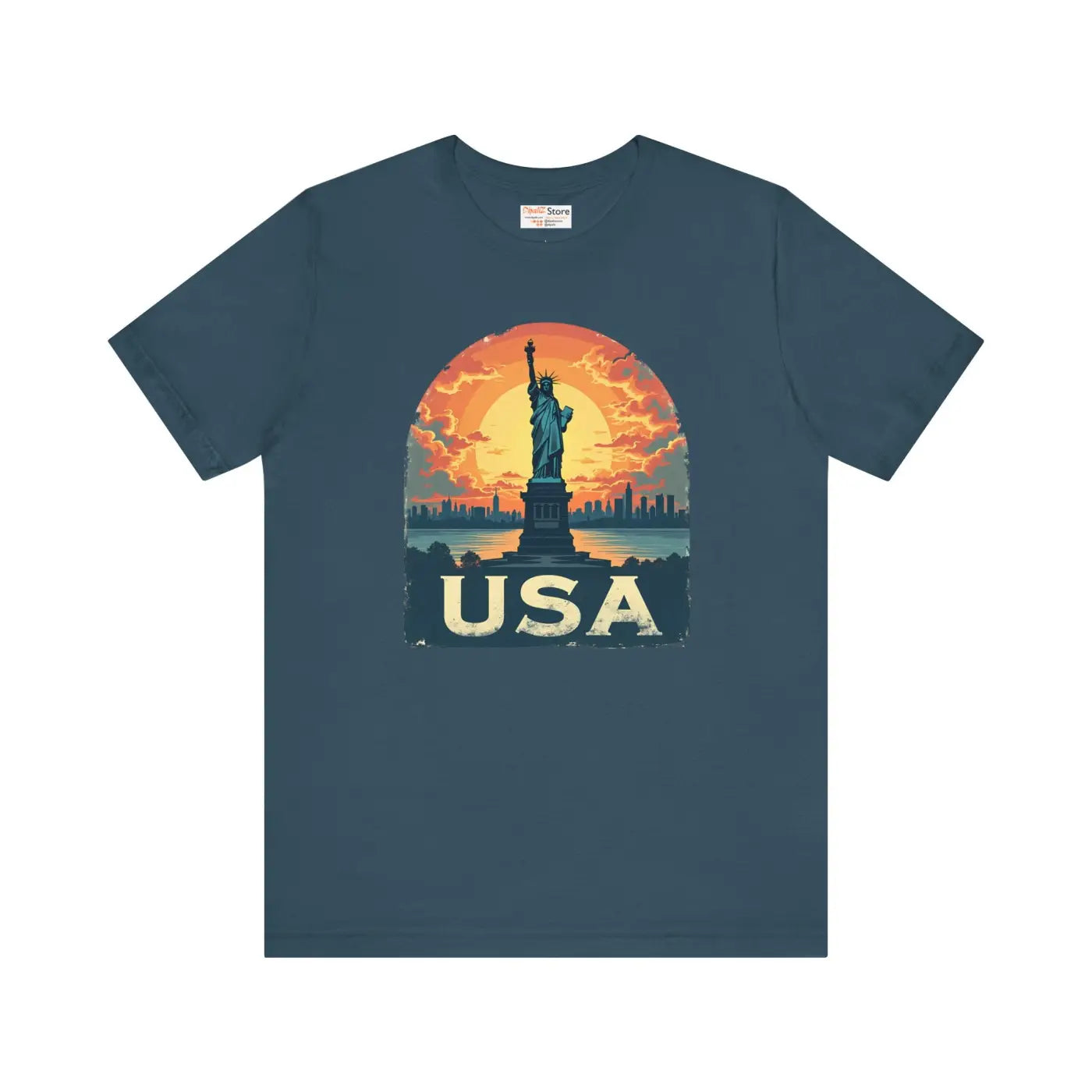 Usa Sunset Design Bold Unisex Jersey Cotton - Dipaliz