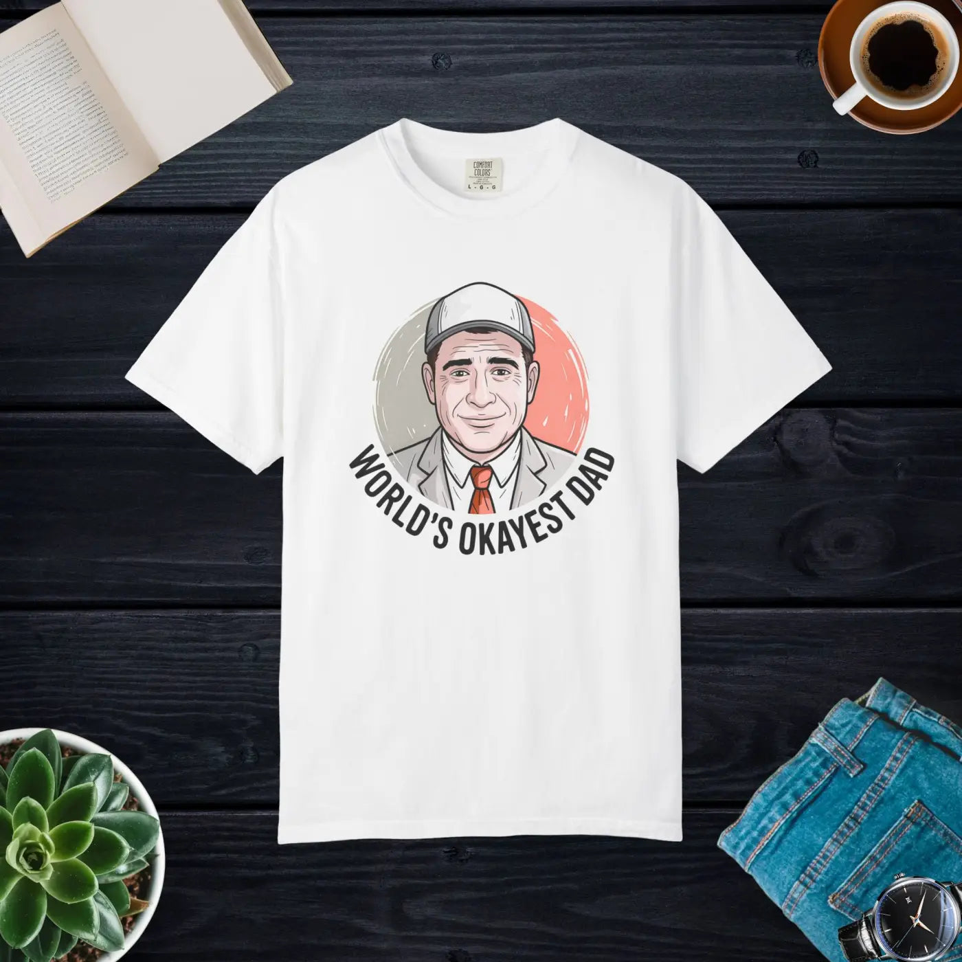 Worlds Okayest Dad Funny Dad Tee – Soft Cotton - Dipaliz