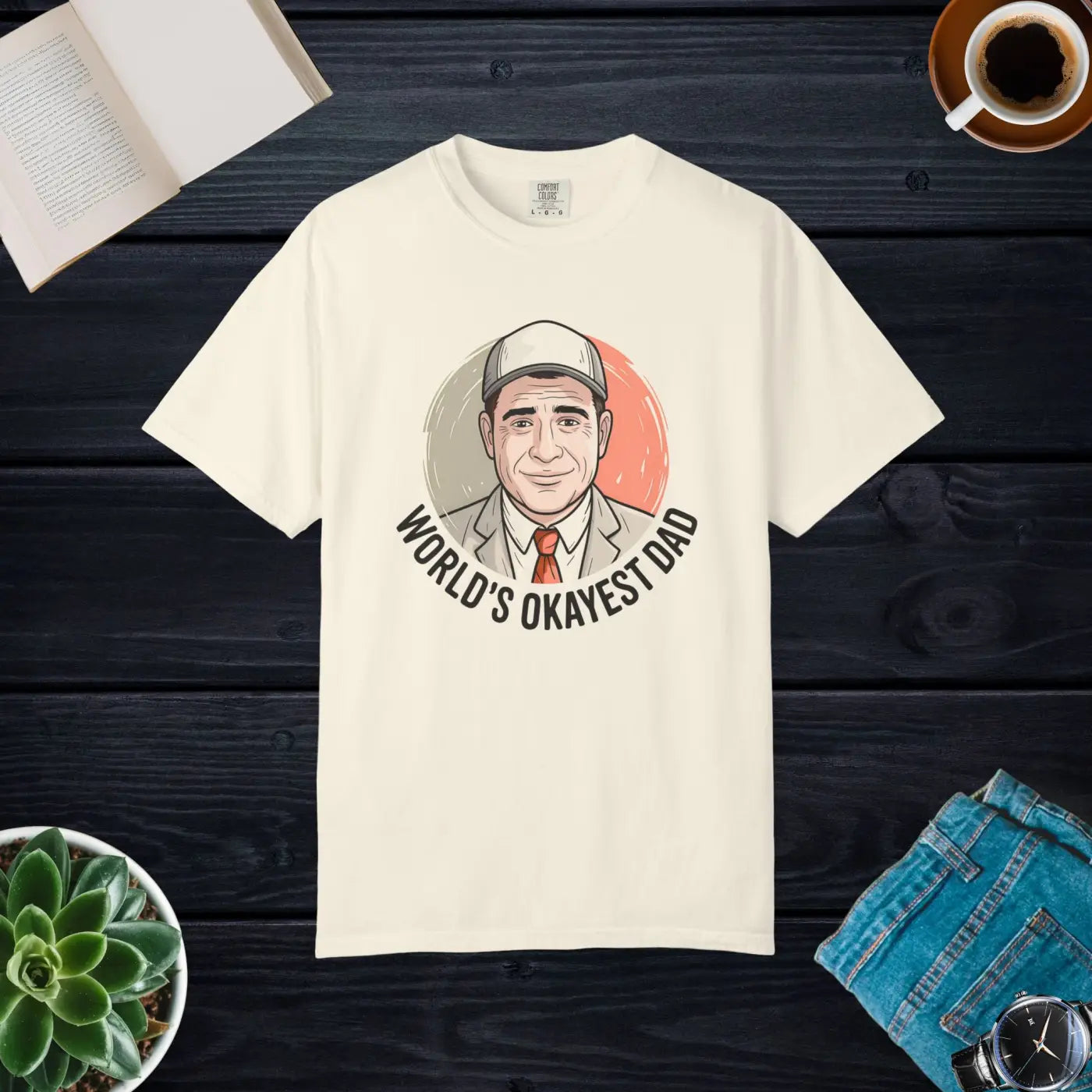 Worlds Okayest Dad Funny Dad Tee – Soft Cotton - Dipaliz