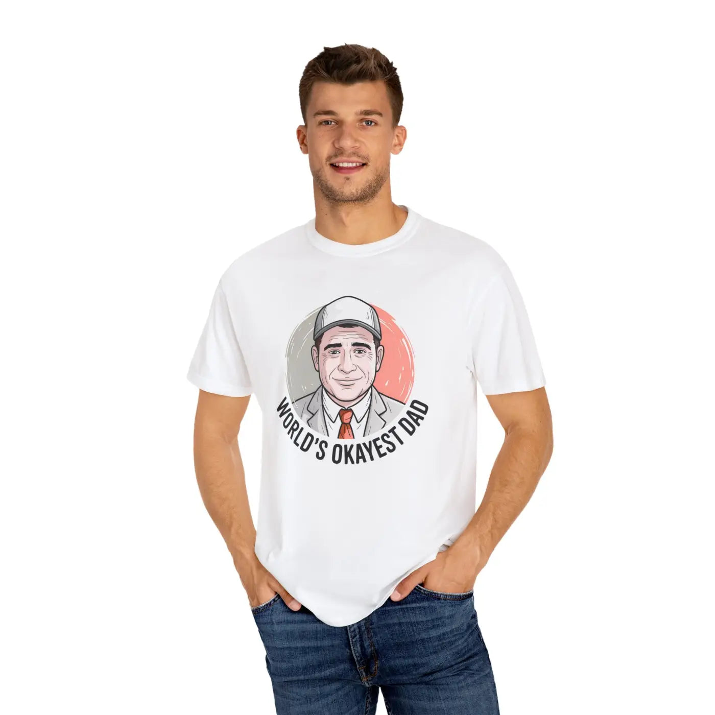 Worlds Okayest Dad Funny Dad Tee – Soft Cotton - Dipaliz
