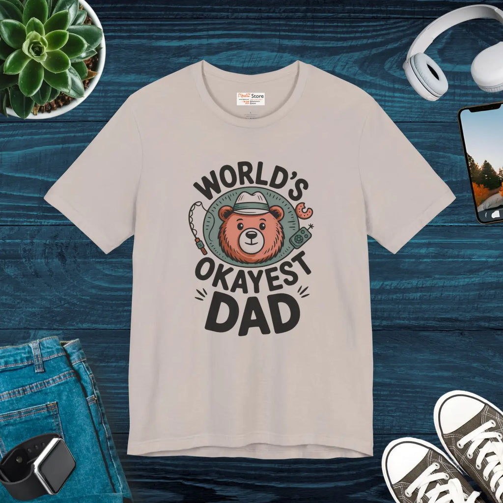 Okayest Dad Tee – Cotton Funny Dad Shirt - Dipaliz