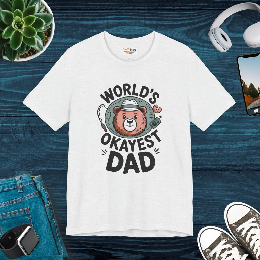 Okayest Dad Tee – Cotton Funny Dad Shirt - Dipaliz