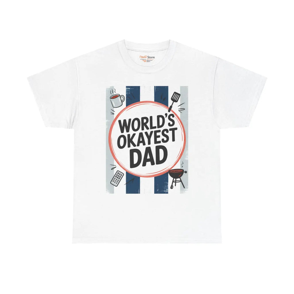 Okayest Dad Humorous Dad Shirt Cotton Tee - Dipaliz