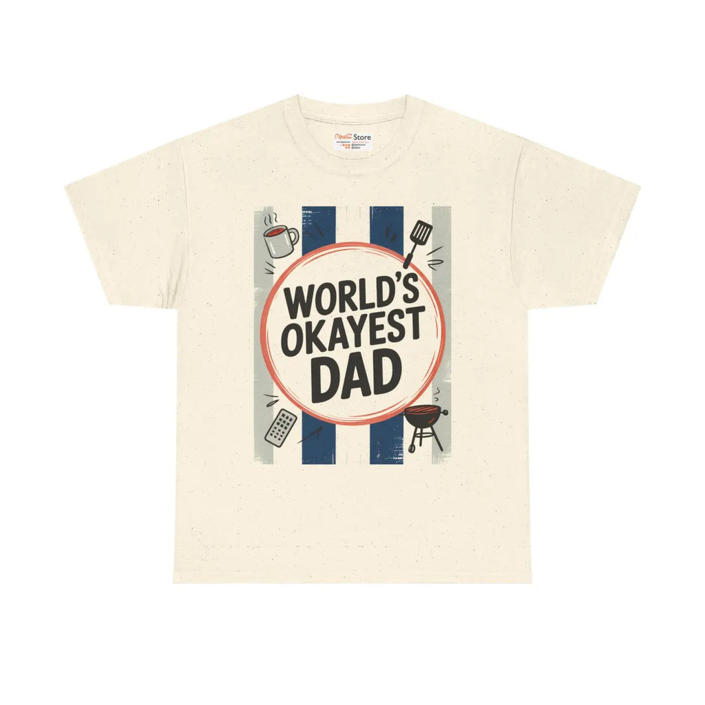 Okayest Dad Humorous Dad Shirt Cotton Tee - Dipaliz